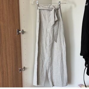 REVOLVE Striped Cream and Gray Trousers